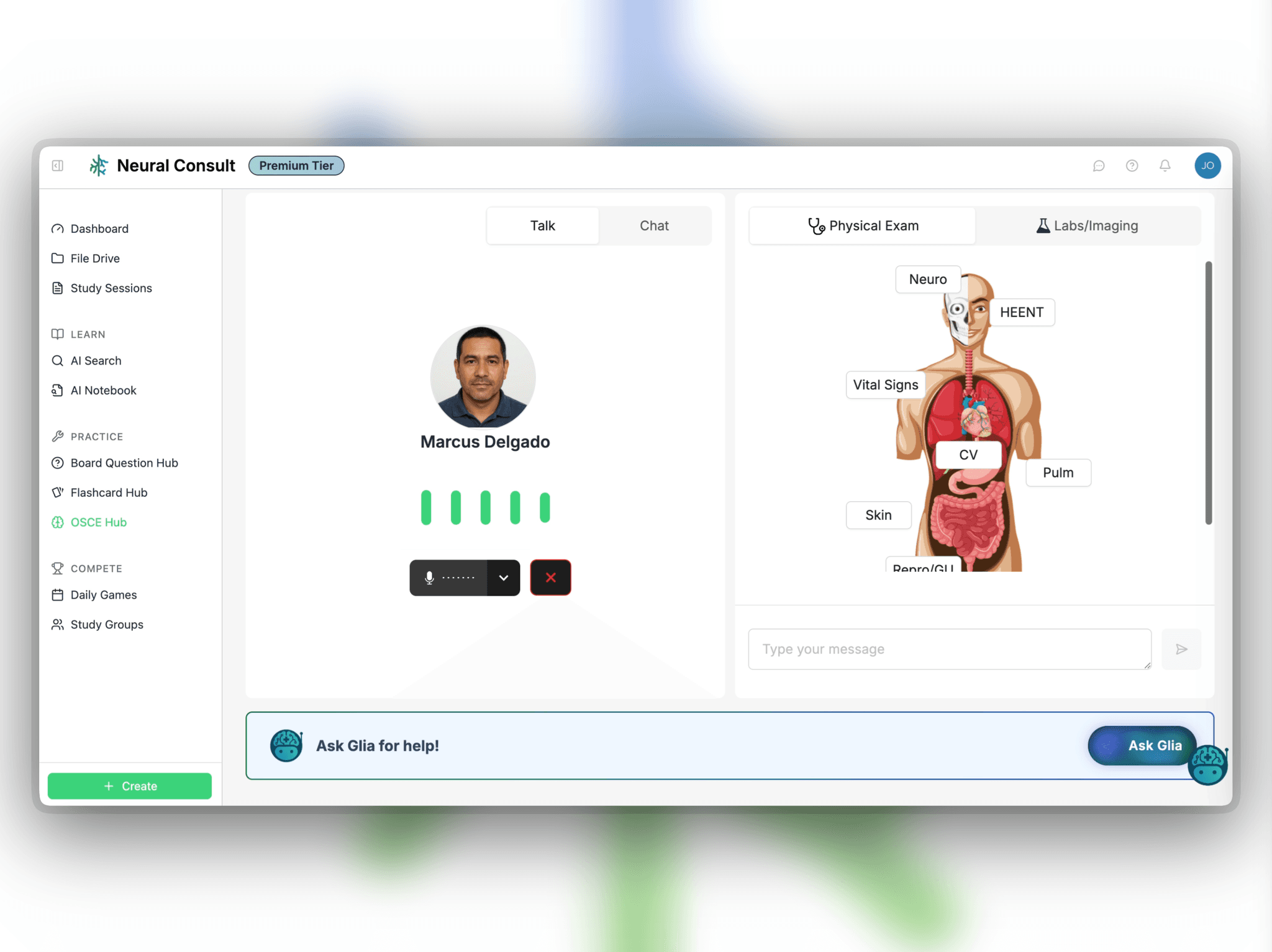 Step 2: Chat with your patient using voice or text