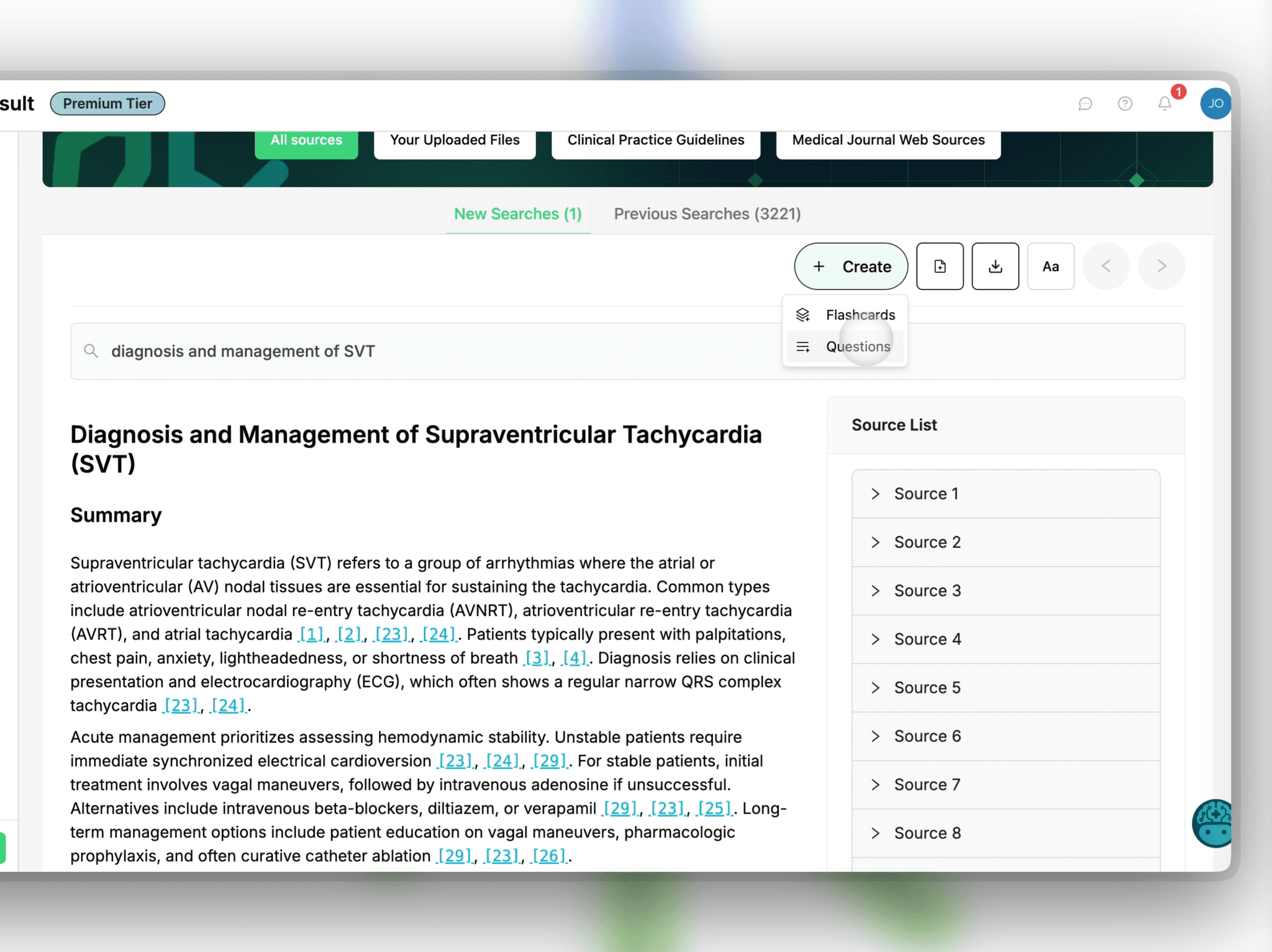 Step 4: Turn your search into flashcards or board-style questions to test your knowledge